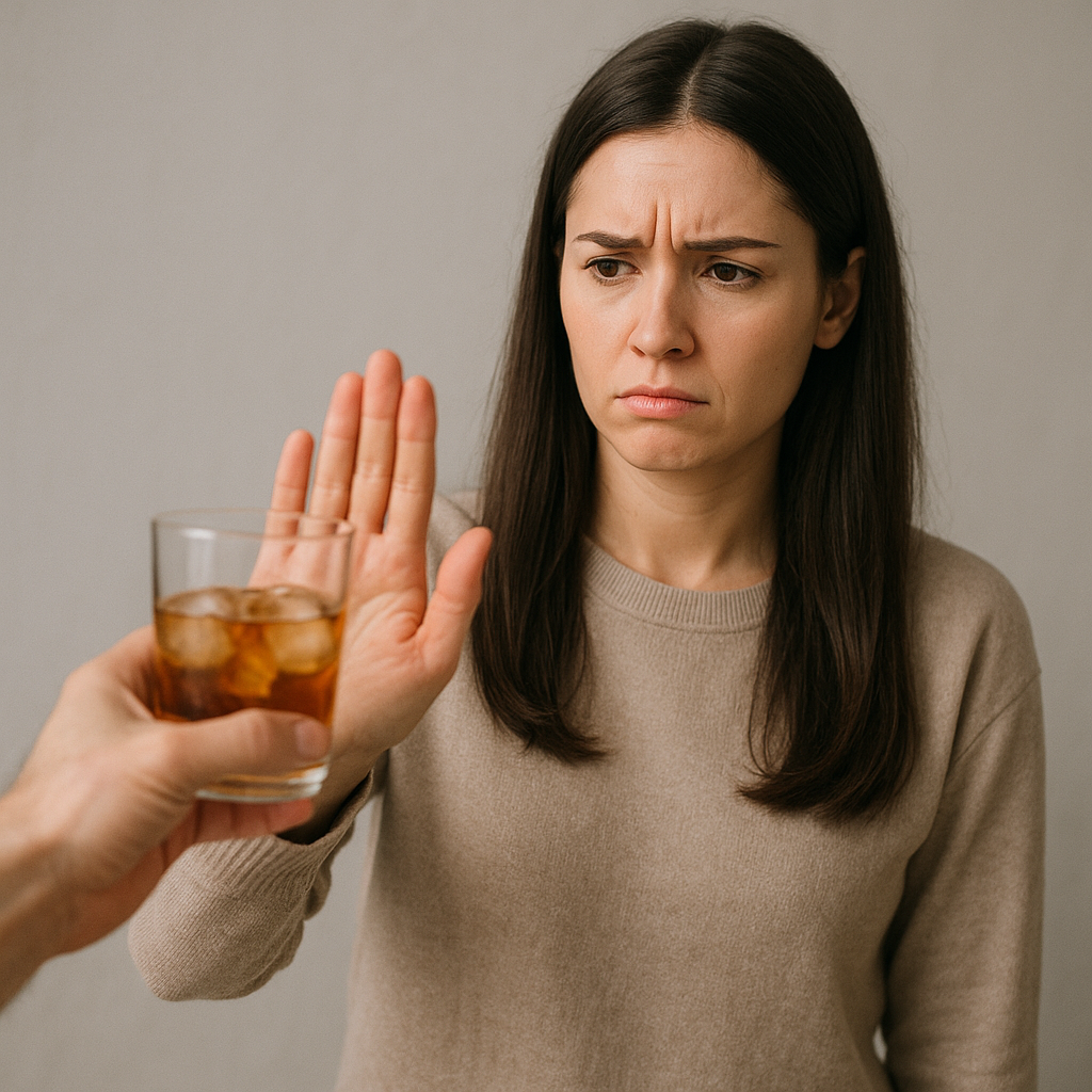 Personne refusant un verre