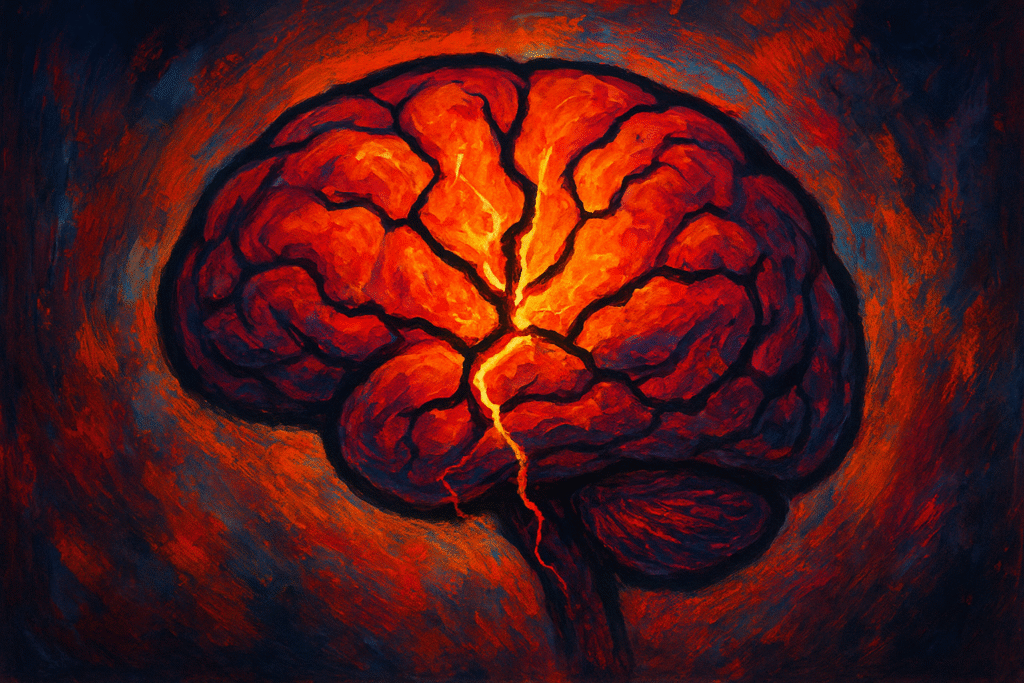 Cerveau stylisé, santé mentale en danger
