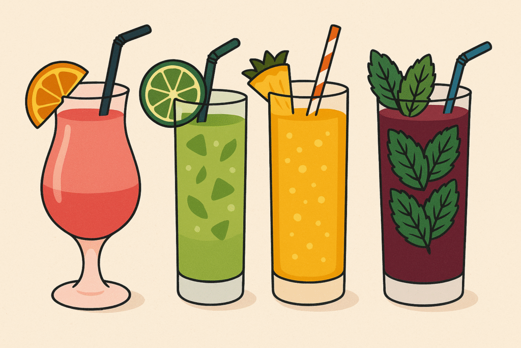 Mocktails colorés